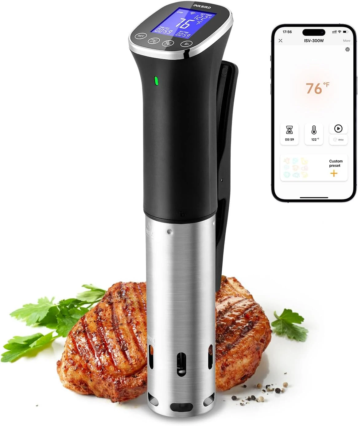 INKBIRD WiFi Immersion Circulator for Sous Vide, IPX7 Waterproof 1000W