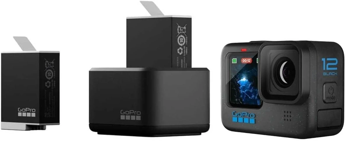 GoPro Dual Battery Charger + 2 Enduro Batteries (HERO12 Black/HERO11 Black/HERO10 Black/HERO9 Black)