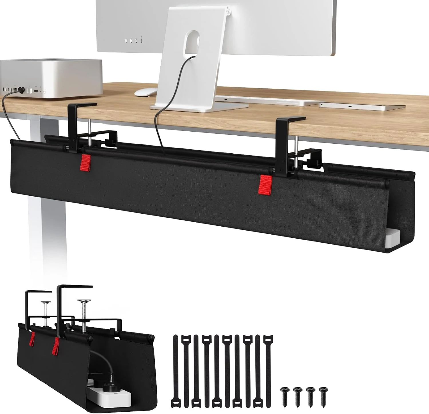 Univivi No Drill Under Desk Cable Management Tray, 36" Cord review