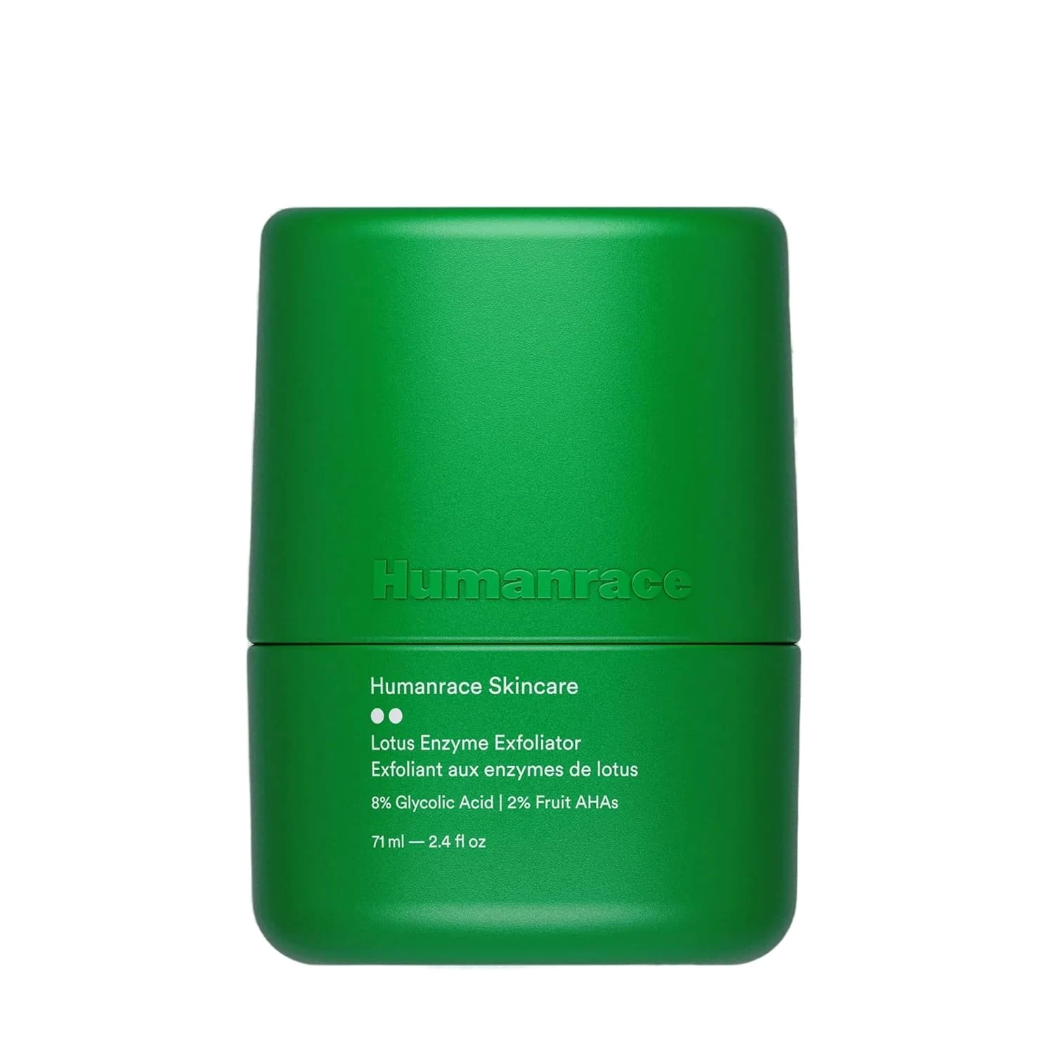 Humanrace 8% Glycolic Acid Lotus Enzyme Exfoliator, 2.4 fl oz, Refillable Exfoliator
