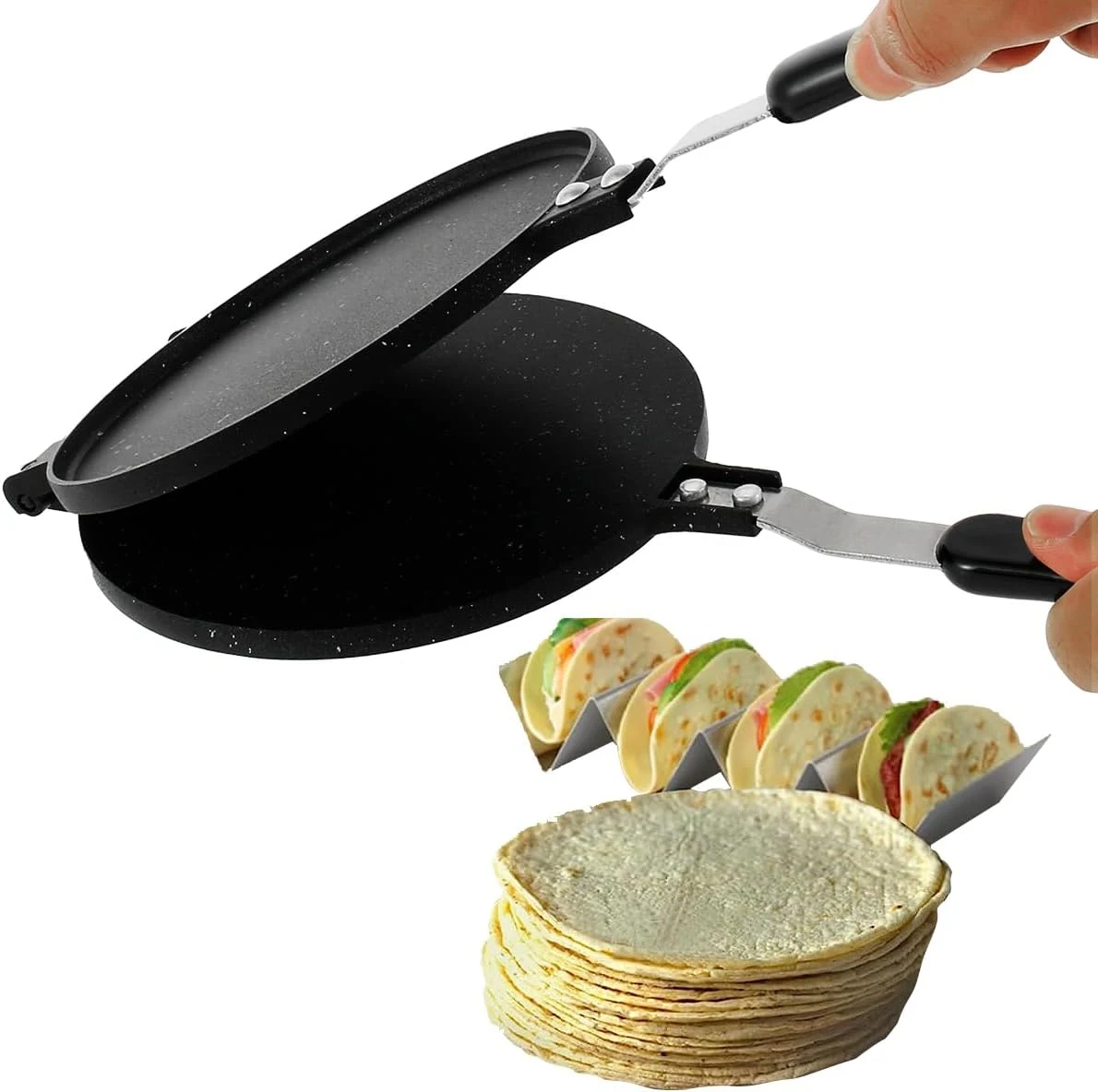 Tortilla Press With Non-Stick Pancake Griddle (NEMTMCUA)