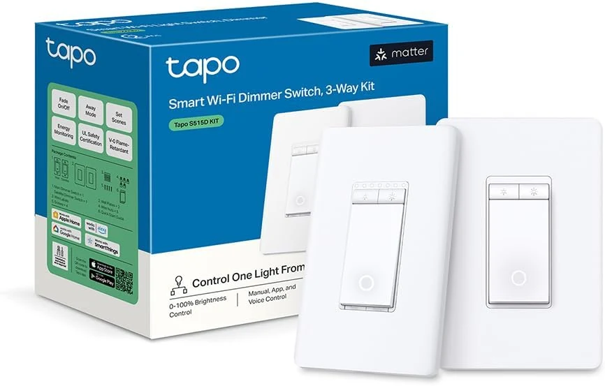TP-Link Tapo Smart 3 Way Dimmer Switch KIT, Matter Compatible, Energy Monitoring