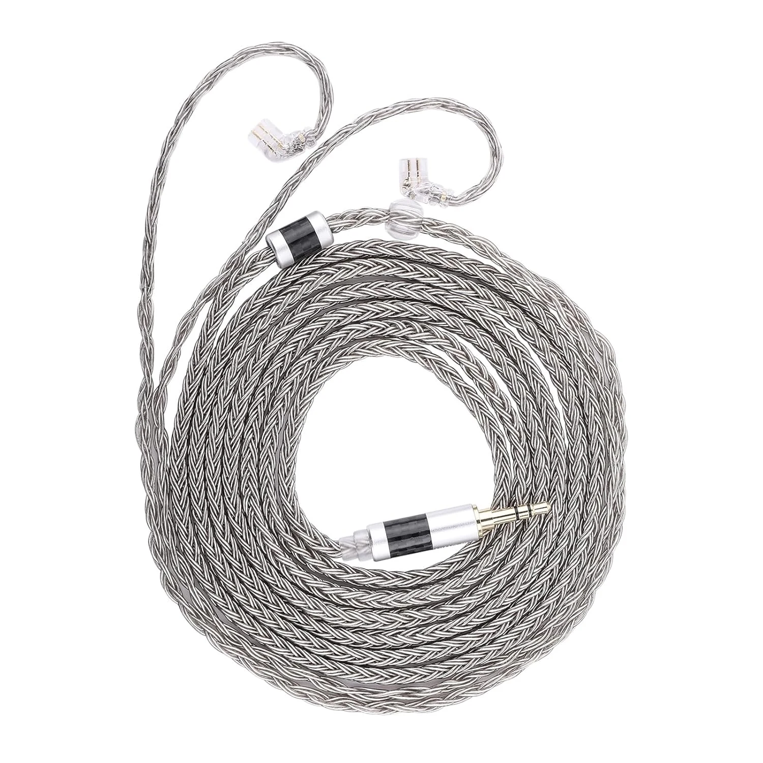 Linsoul Tripowin Zonie IEM Cable, 2m Long Earbud Cord, 16 Core Silver Plated Earphone Cable, in Ear Monitor Wire for Audiophile Musician (Recessed 2Pin)