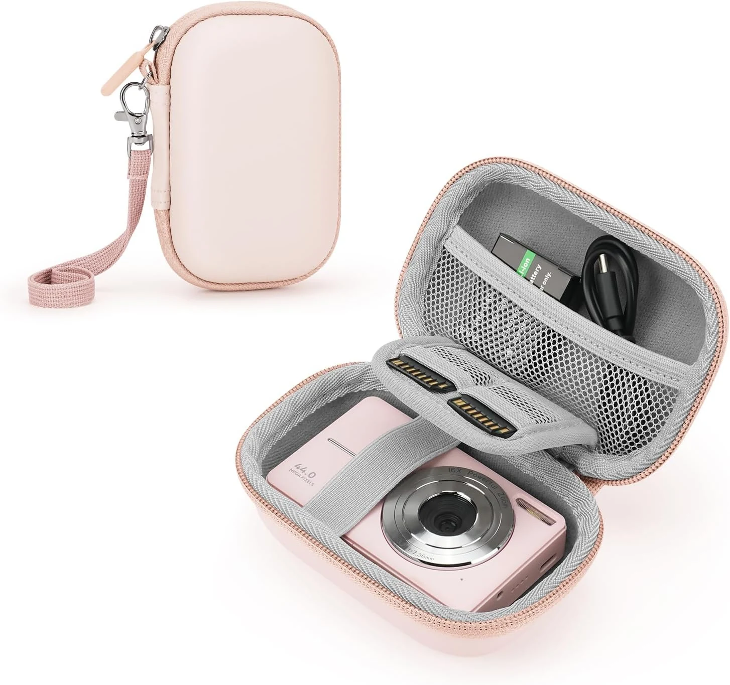 SQERO Camera Case for Digital Camera CAMKORY DC403 FHD 1080P/ KODAK PIXPRO FZ55/ FZ45/ STUOGYUM DC402-AF (Pink)