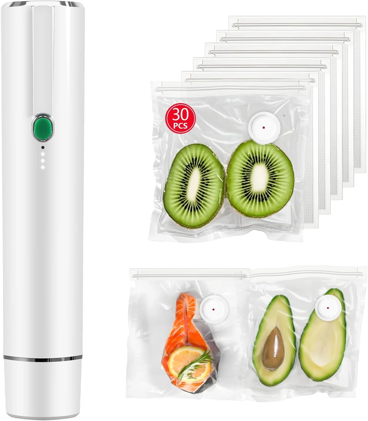 Vixino Vacuum Sealer, vacuum sealer for food, handheld vacuum sealer(Vacuum Sealers+ 30 reusable vacuum seal bags)