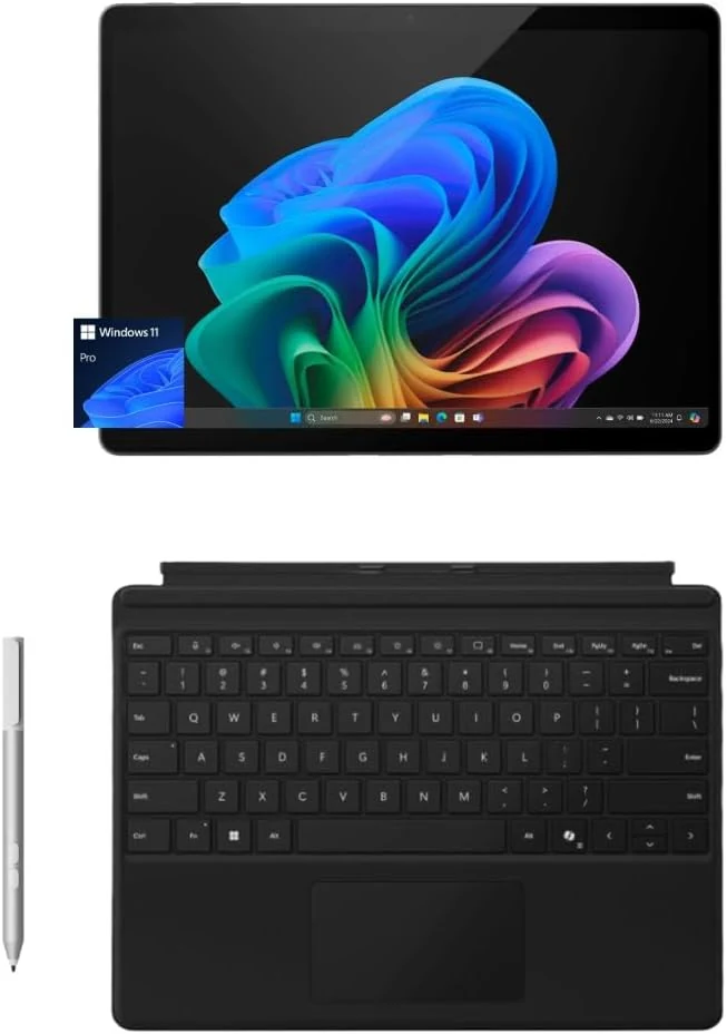Microsoft Surface Pro 11 Copilot PC Bundle, 13" 2.8K Touchscreen Tablet with Black Pro Keyboard & Business Pen