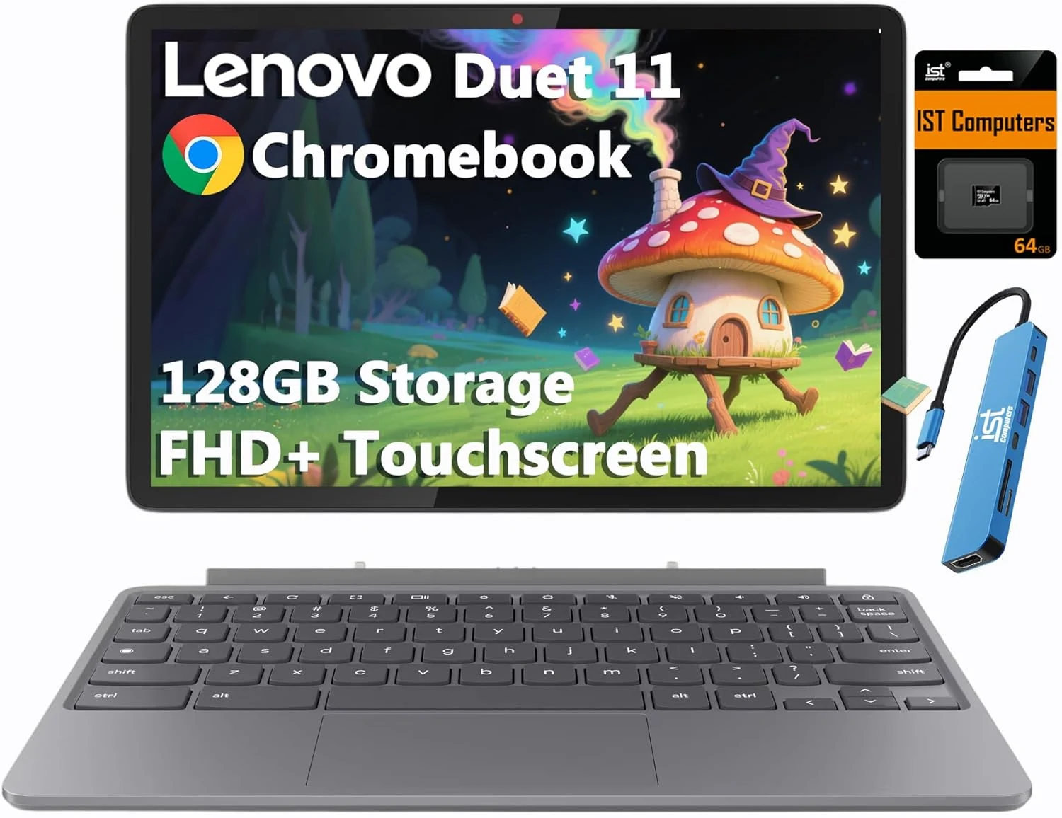 Lenovo Chromebook Duet Gen 9 11" FHD+ 2-in-1 Touchscreen Tablet Laptop