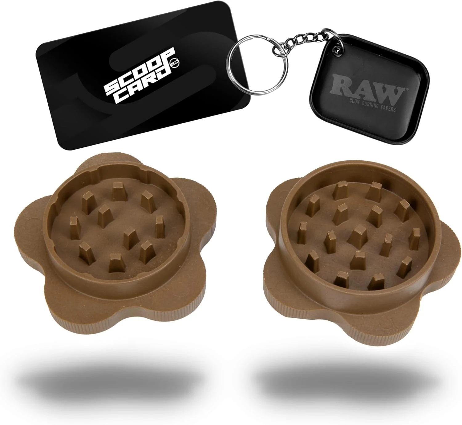 RAW Gripper Grinder - Spice Mill - Medium Grind V2 + RAW Tiny Matte Black Murder'd Tray KeyChain