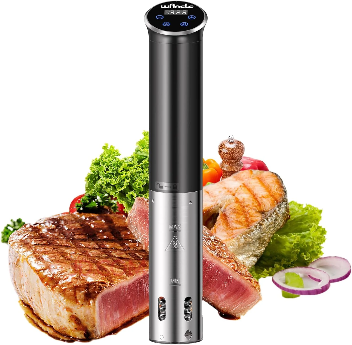 Sous Vide, Wancle 1100W Immersion Circulator, IPX7 Sous Vide Cooker, Black, 120V (M800A)