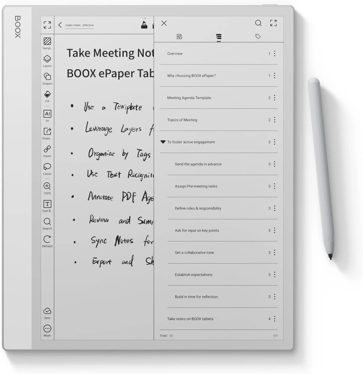 BOOX Tablet Note Max 13.3 No Frontlight B/W ePaper Notebook 300 PPI 6G 128G