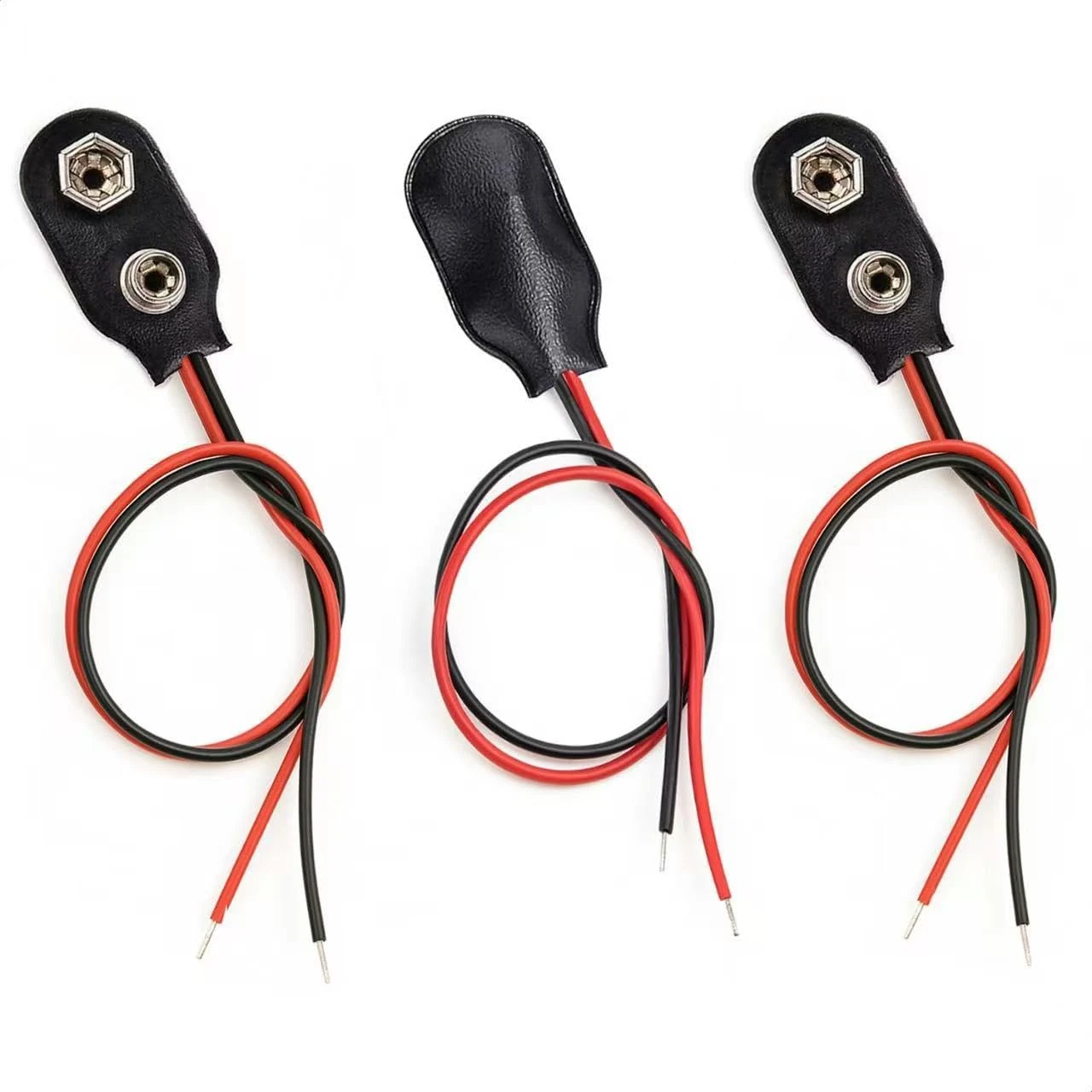 California JOS 9V Battery Clip Connector Used in Student Experiment or Other Equipment (I-Type, Soft Shell) - 3 PCS