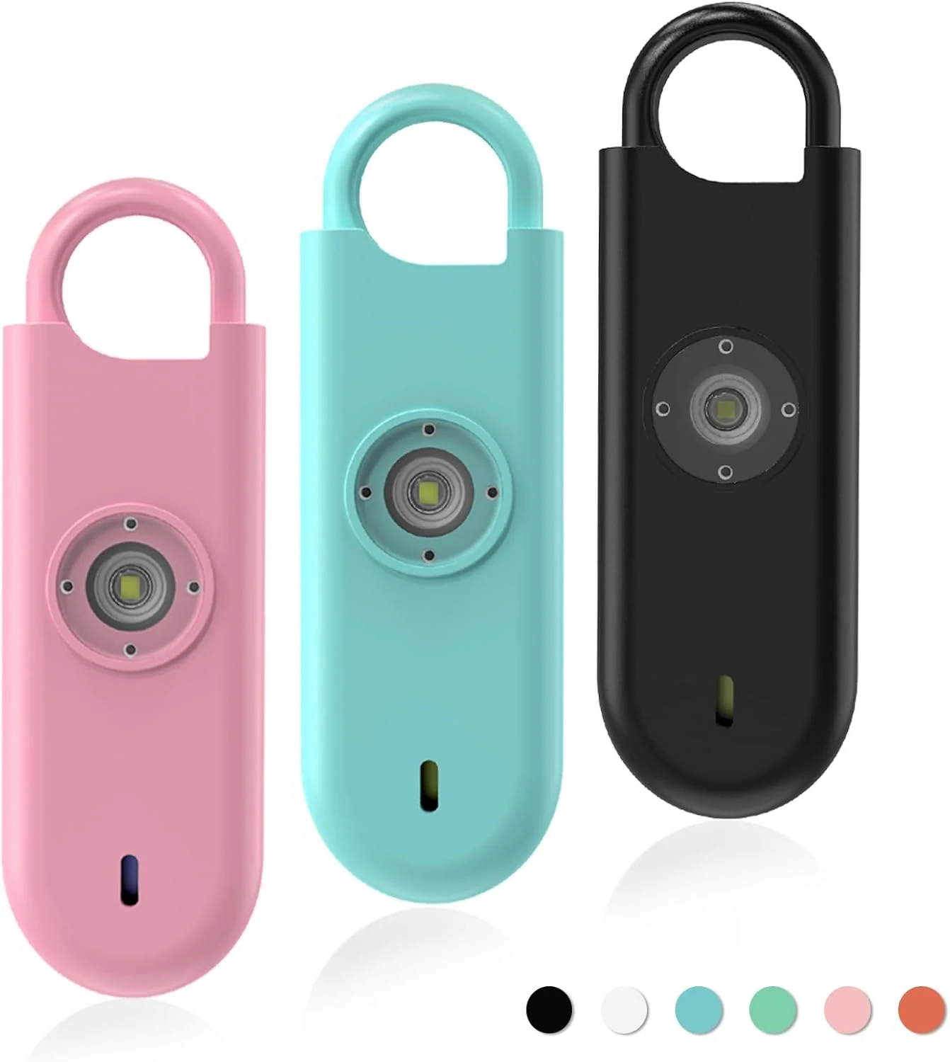 Fauxomor 140dB Personal Safety Alarm for Women, 3 Pack Safe (Pink+Blue+Black)