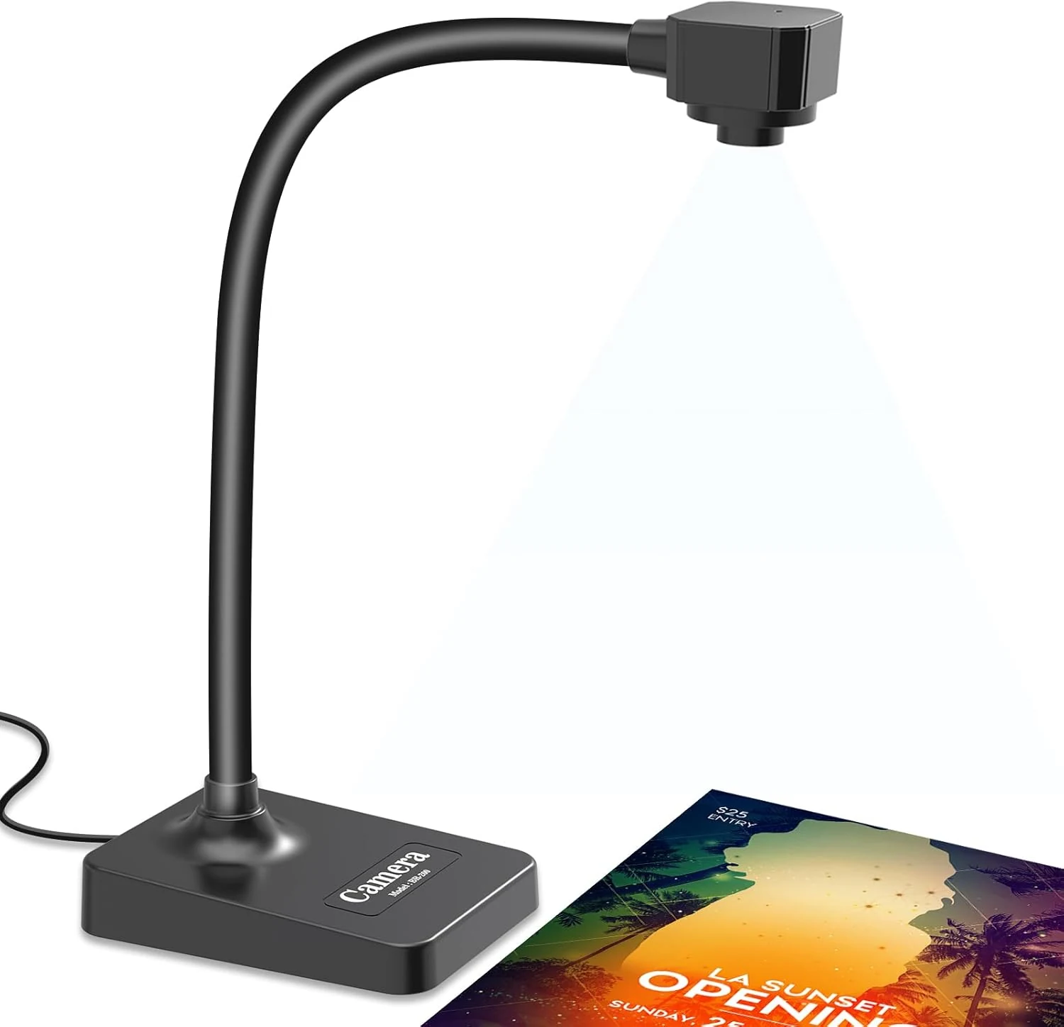 USB Document Camera for Teachers, Webcam for Distance Learning, Manual Focus Camera (Foldable, with mic)