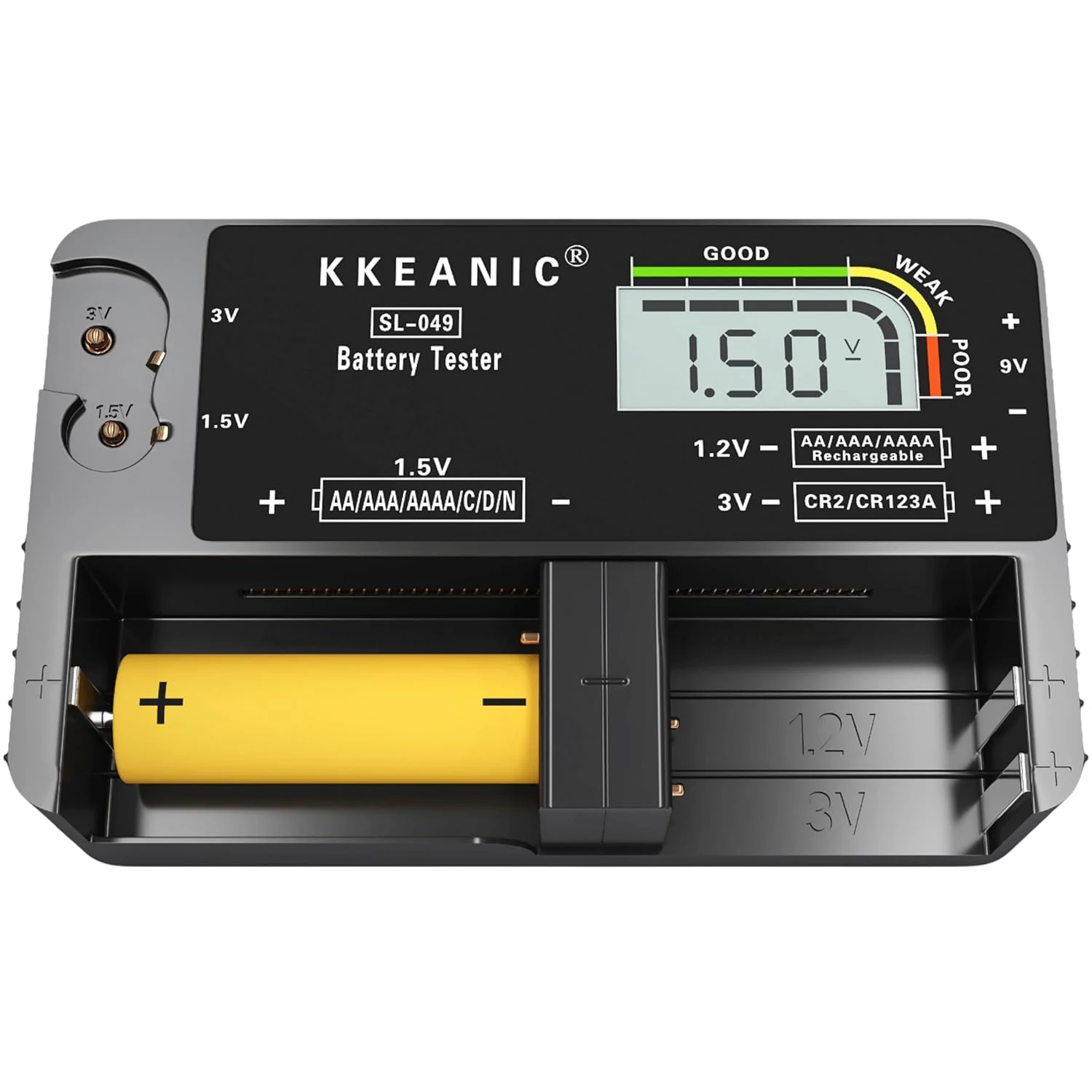 Battery Tester SL-049 - Professional Digital Battery Checker with LCD Display