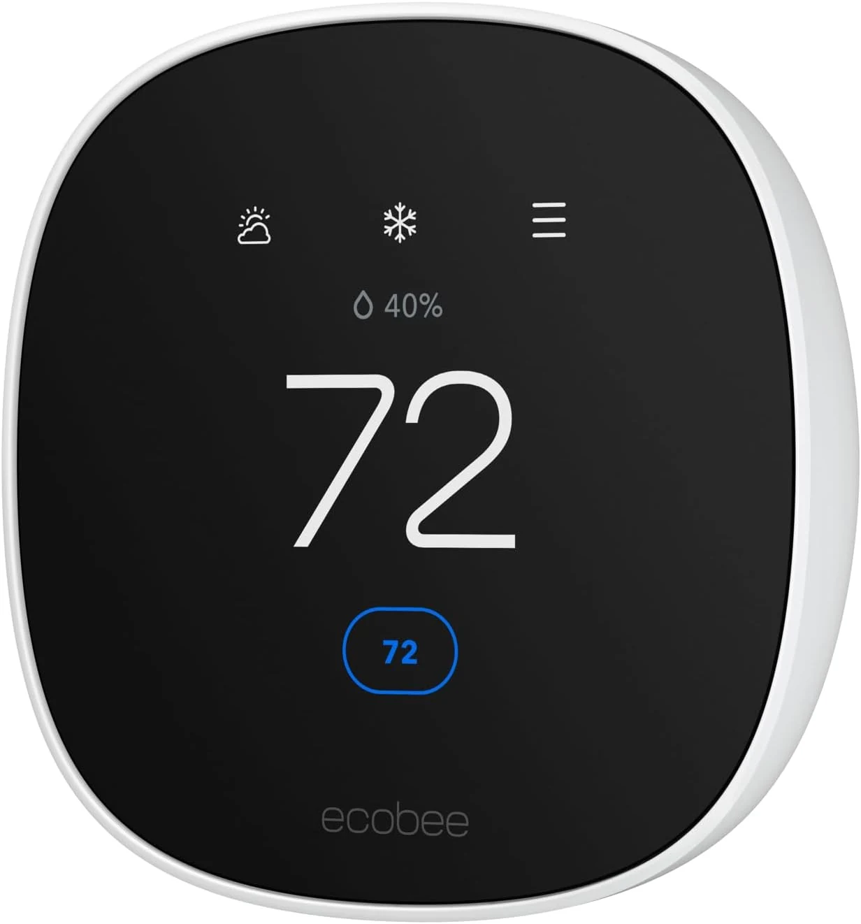ecobee Smart Thermostat Essential - Energy Star Certified programmable Wi-Fi Thermostat - Works with Siri, Alexa, and Google Assistant