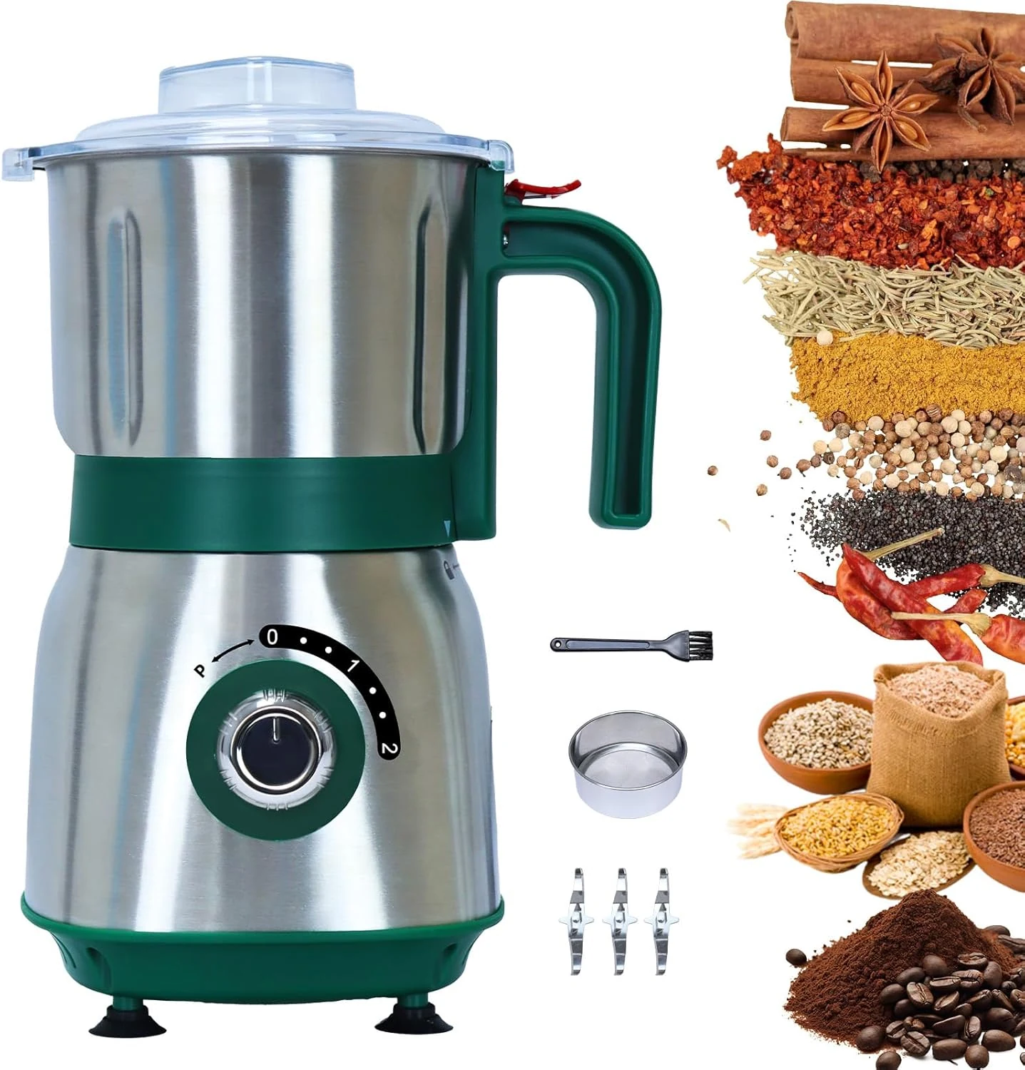 Tewpoy versatile kitchen grinder (500W electric mill, 600ml)