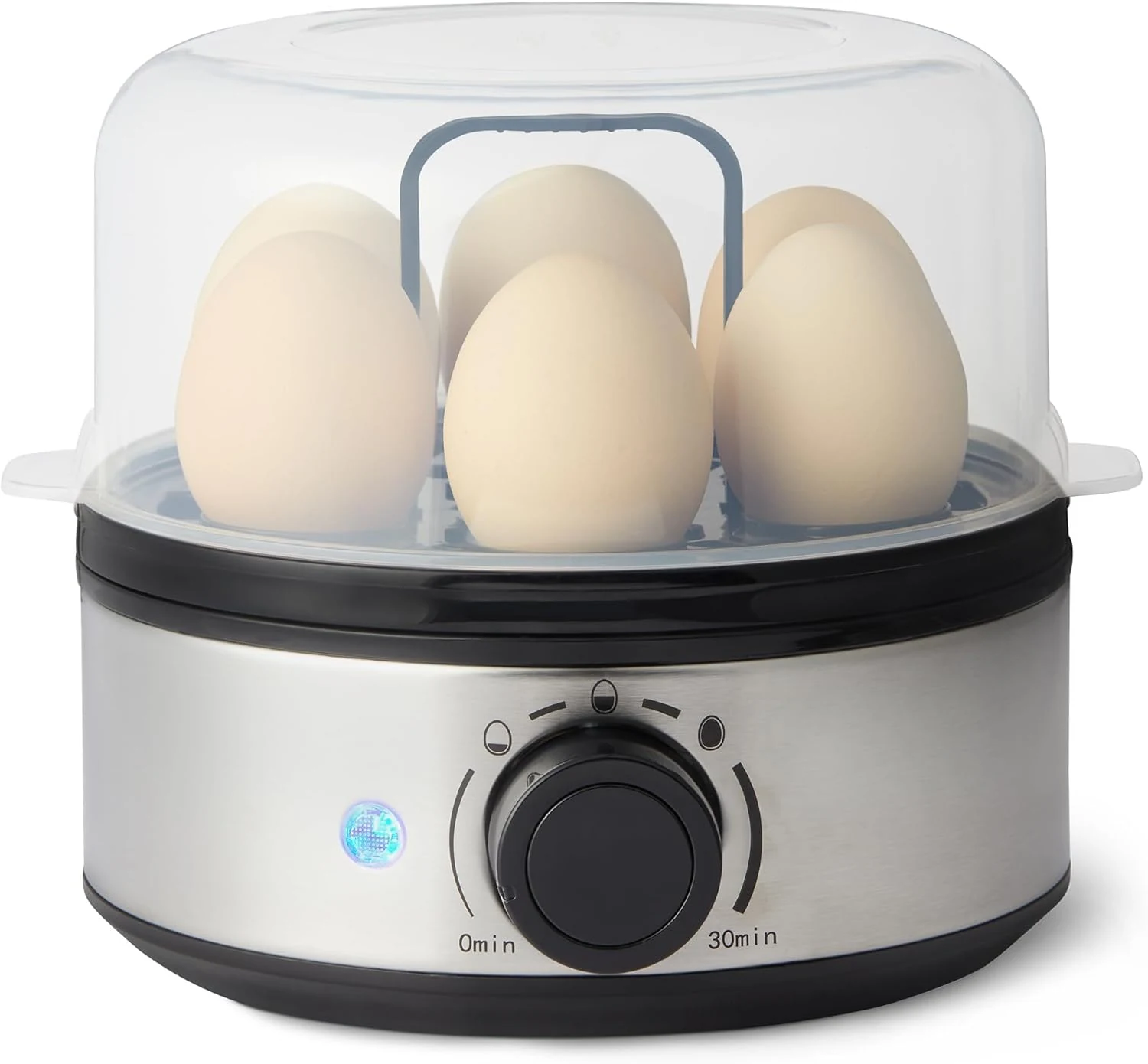 Amazon Basics Electric Egg Cooker for Hard-Boiled Eggs with Auto Shutoff, Dishwasher-Safe Parts, 7-Egg Capacity, BPA Free (Black)