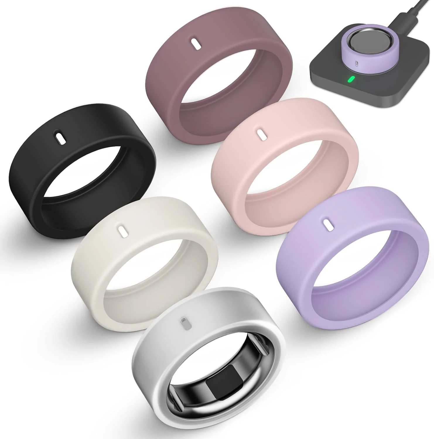 6 Pack Ultra-Thin Cover Compatible with Oura Ring Gen 4/4 Ceramic/Gen 3