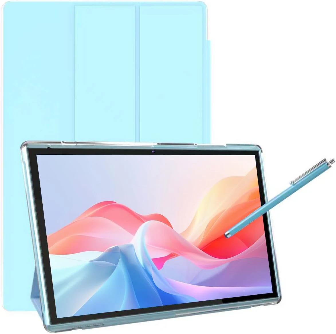 10 Inch Tablet With Tablet protective Case and Stylus, Android 15 Tablets, 8GB RAM 32GB ROM/1TB Expansion, 8H 6000mah Battery WiFi Bluetooth 10.1" IPS HD Touchscreen 2MP+8MP Dual Camera Tablets Blue