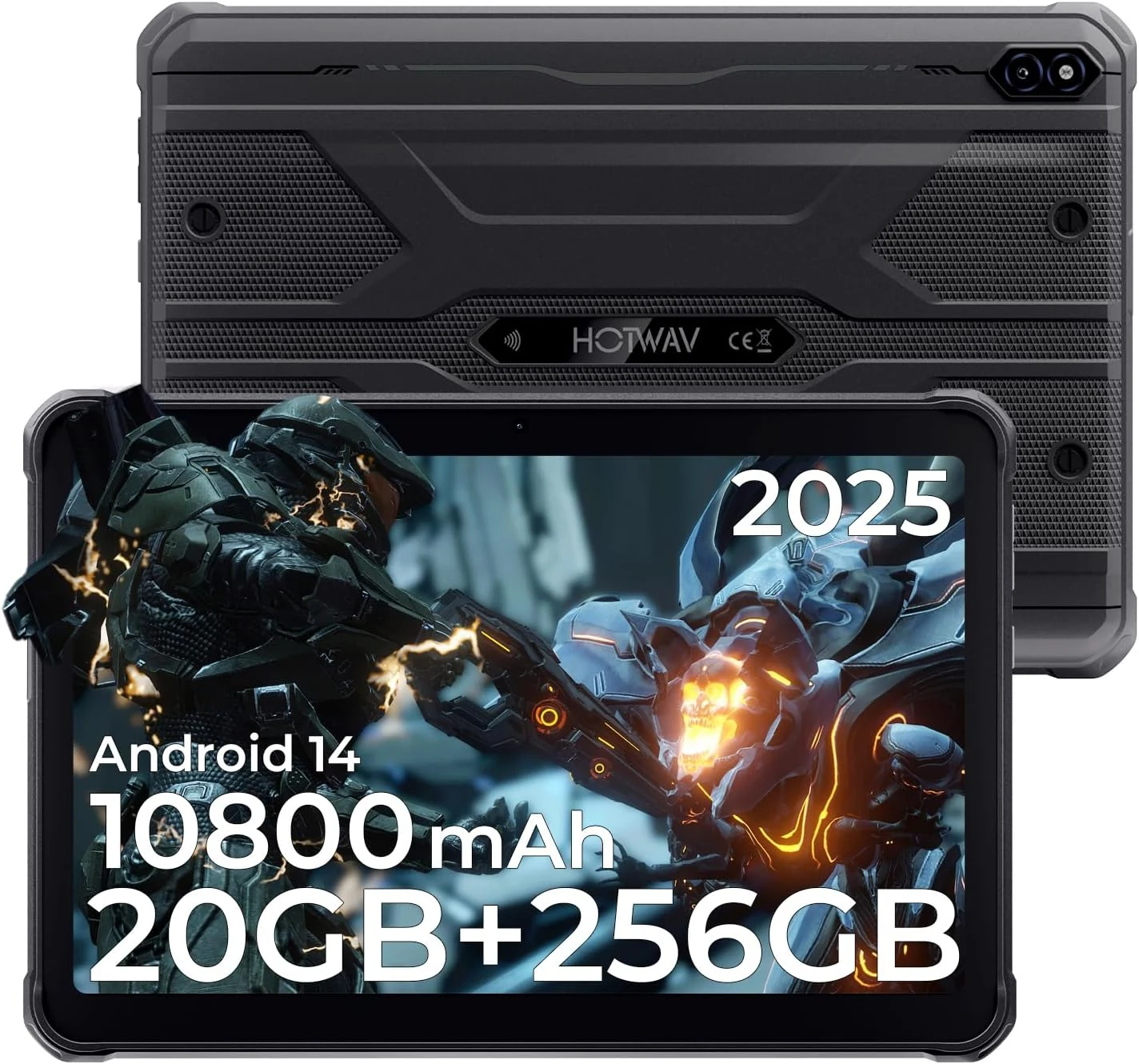 HOTWAV R10 Pro Rugged Tablet Android 14-10.1 Inch HD+ 10800mAh Waterproof Tablet