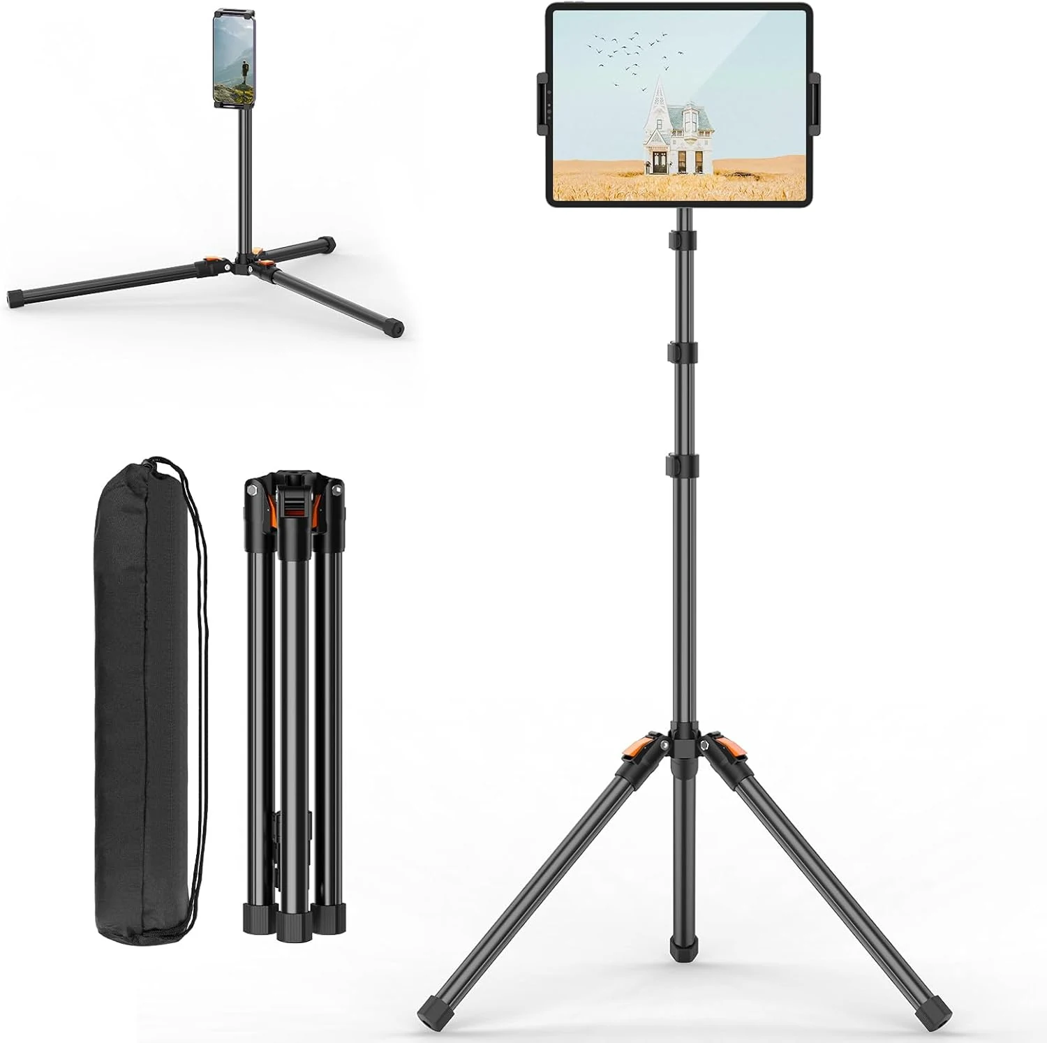 XXZU 72in Tablet Floor Stand Tripod,Tablet Stand Floor with 360°