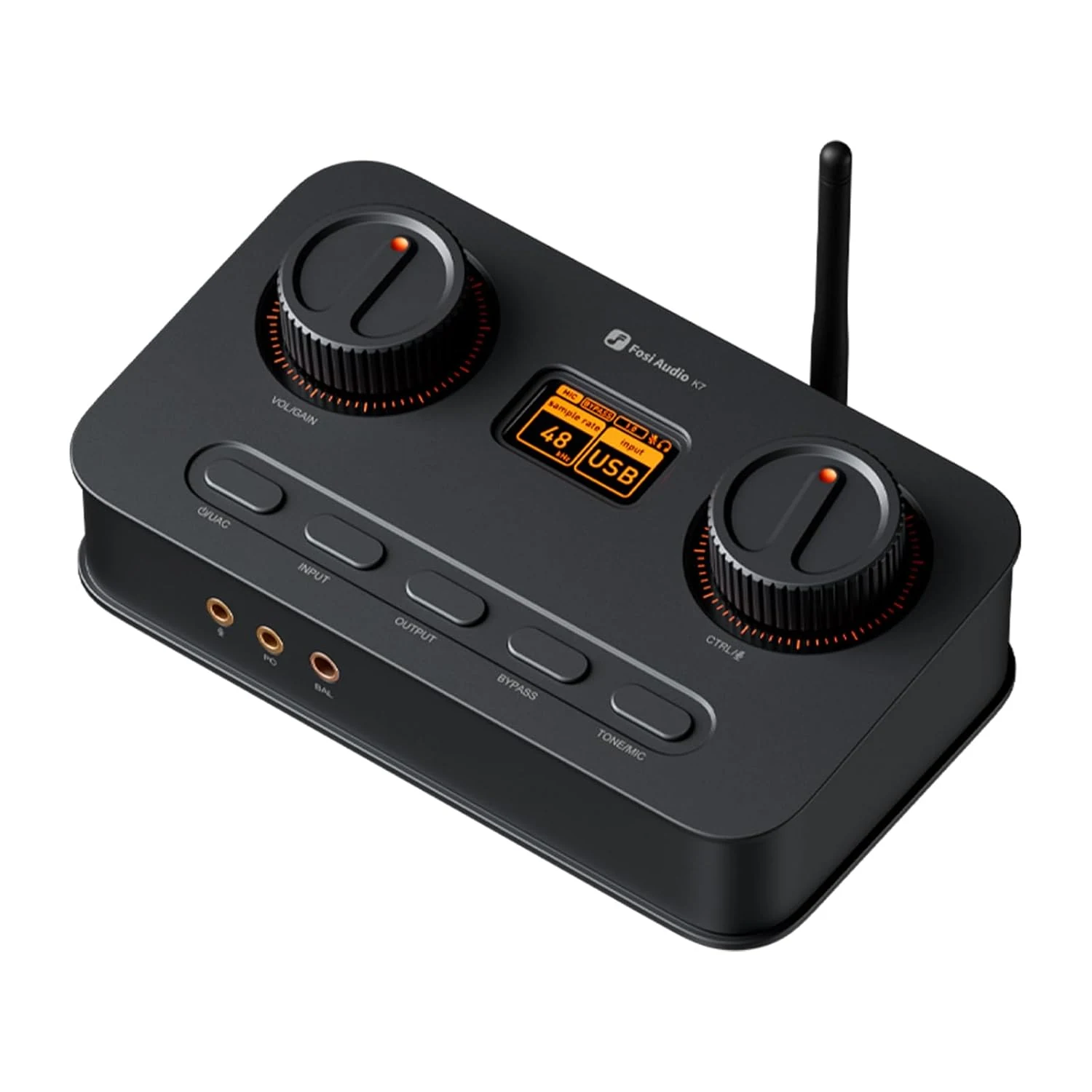 Fosi Audio K7 DAC Headphone Amp, Desktop USB C Digital to Analog Audio Converter for Workspace and Gaming PC PS5, Optical/Coaxial/Bluetooth aptX HD LL/Microphone Input, 3.5mm/4.4mm Balanced/RCA Output