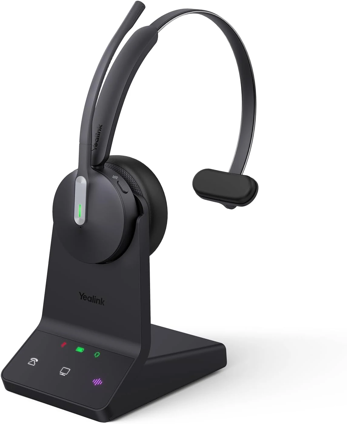Yealink WH64 DECT & Bluetooth Wireless Mono Headset, 606ft Long Range Work Headphones, 3X Noise Cancelling Mic