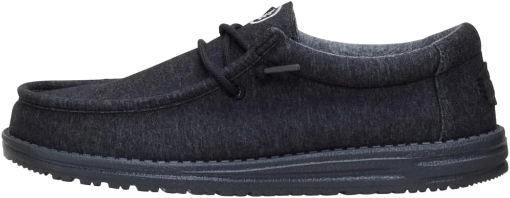 HEYDUDE Men's Wally Stretch Jersey Slip On Shoes | Lightweight Comfortable Travel Loafers with Elastic Laces