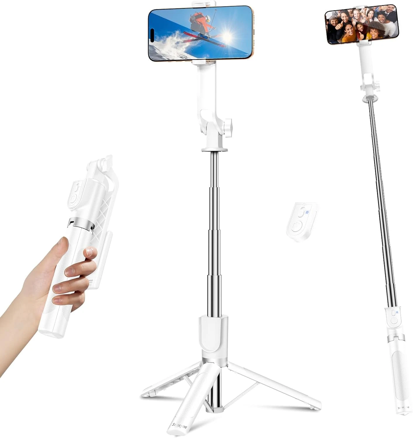 Sensyne 53" Selfie Stick for Phone, Extendable Travel Tripod with Detachable Remote