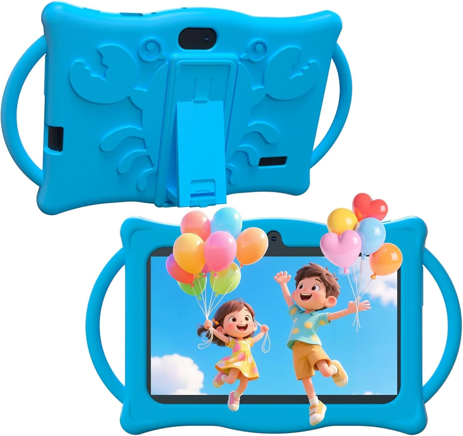 Android Kids Tablet 7 inch Tablets for Kids, 4GB RAM 32GB ROM Quad Core Toddler Tablet with Shockproof Case, Parental Control, WiFi, Bluetooth, 3000mAh Battery, Dual Camera, Educational, Game, Blue