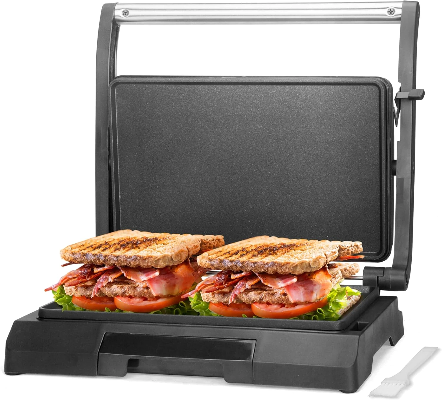 Baker's Friend Mini Panini Press Electric Griddle, 2 Slices