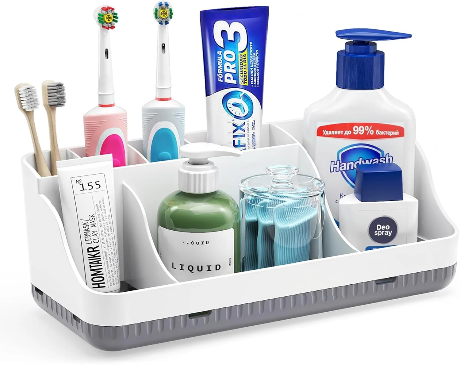 Bathroom Counter Organizer and Storage, 7 Slots Detachable Toothbrush Holders