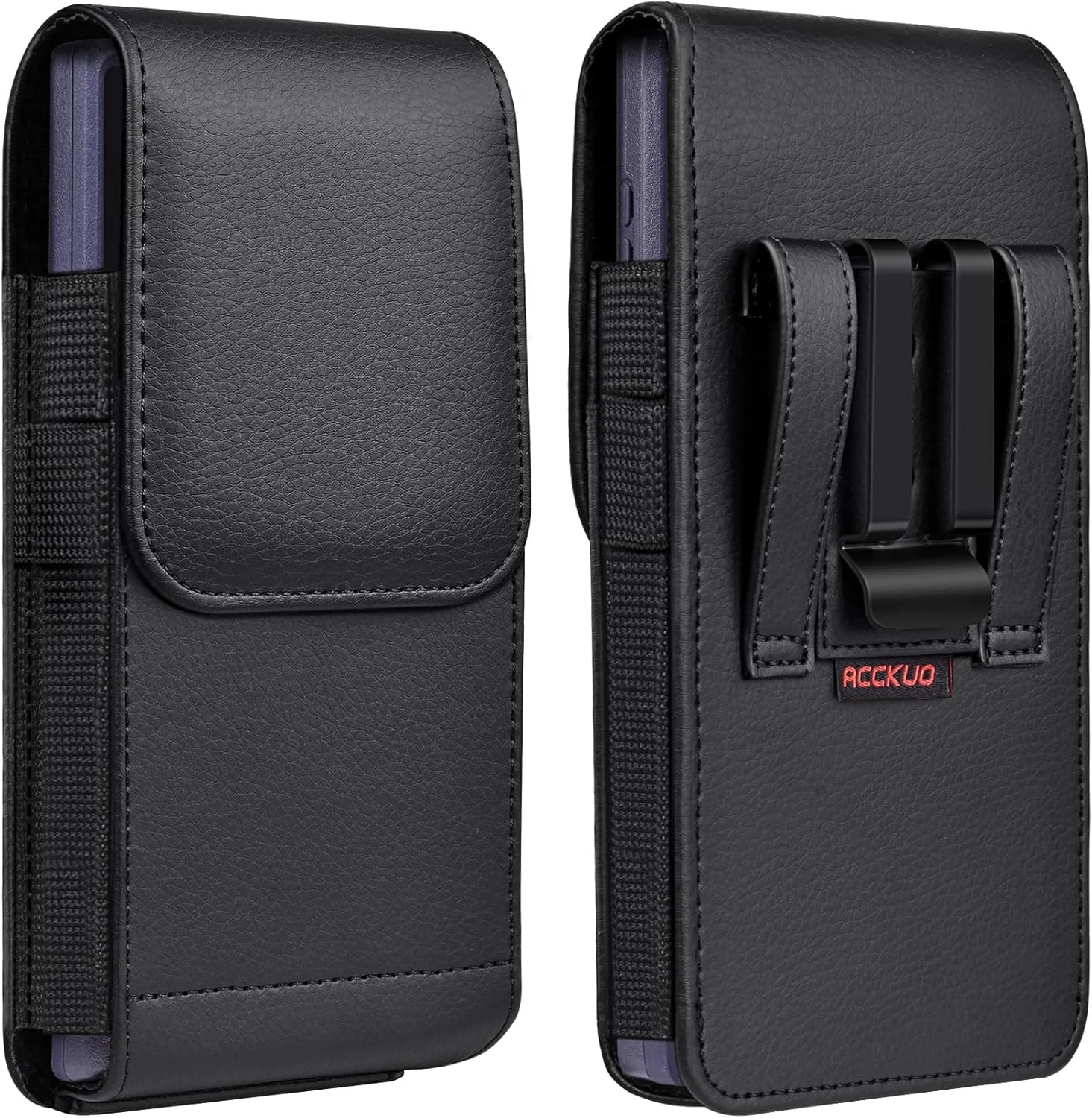 ACCKUO Leather Phone Holster with Strong Metal Belt Clip and Magnetic Closure