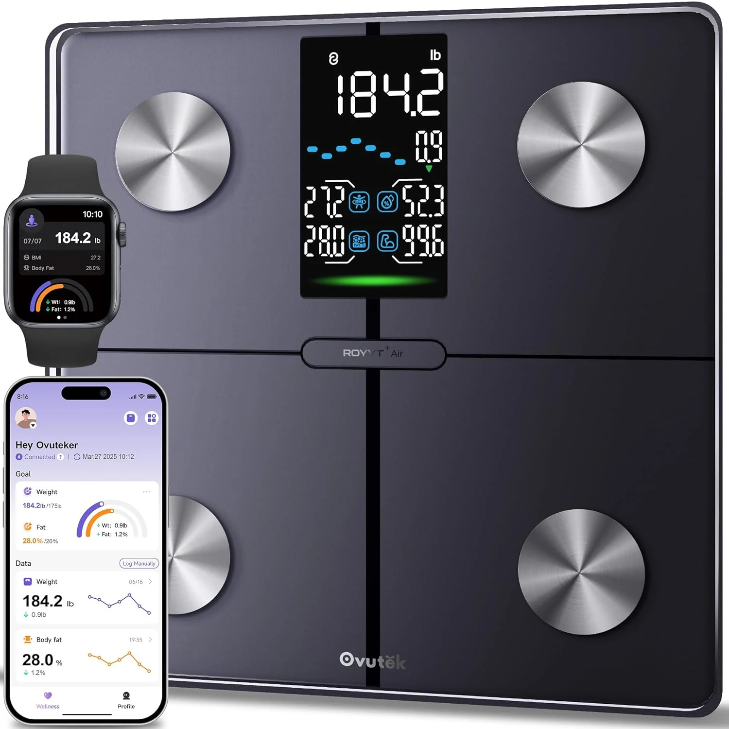 Ovutek Smart Scale for Body Weight, Professional Bathroom Digital Scale