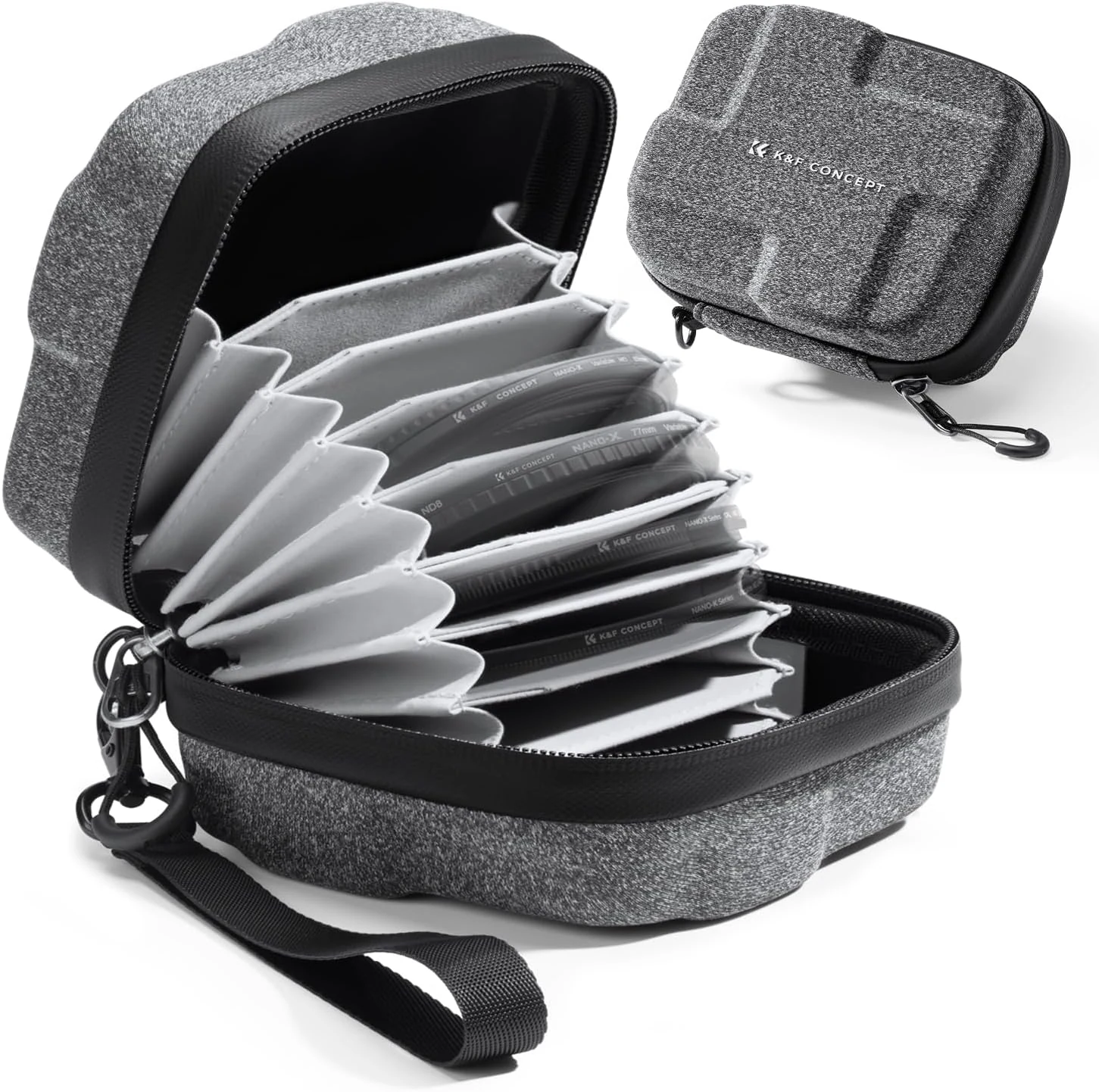 K&F CONCEPT 10 in 1 Lens Filter Case, Hard Shell Camera Filter Pouch up to 95mm