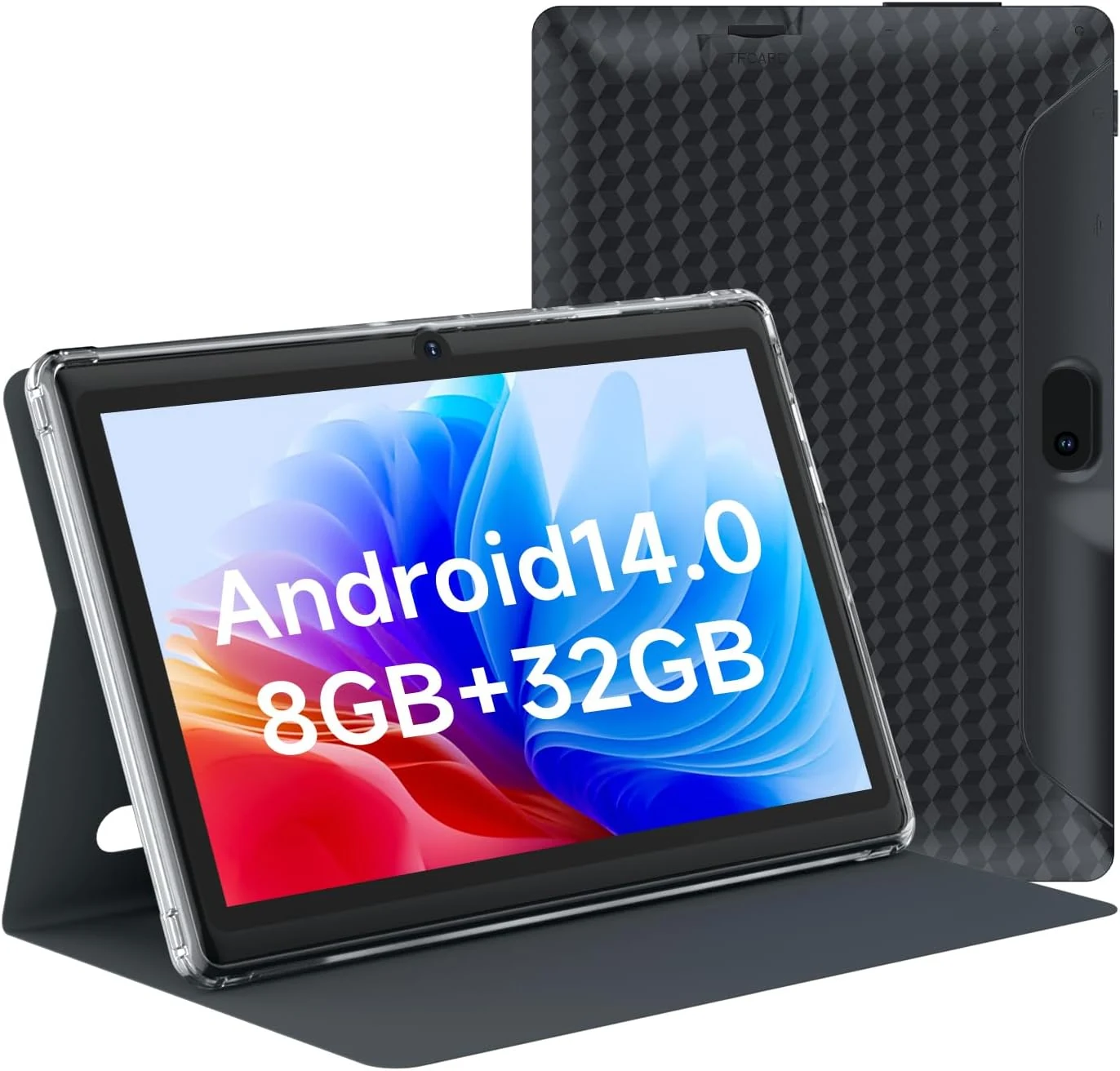 HOTTABLET Tablet 7Inch Android 14.0 with Protective Case, 8GB(3+5GB Expand) RAM+ 32GB ROM, IPS Screen, Dual Camera, Bluetooth 5.0 WiFi Tab (Black)