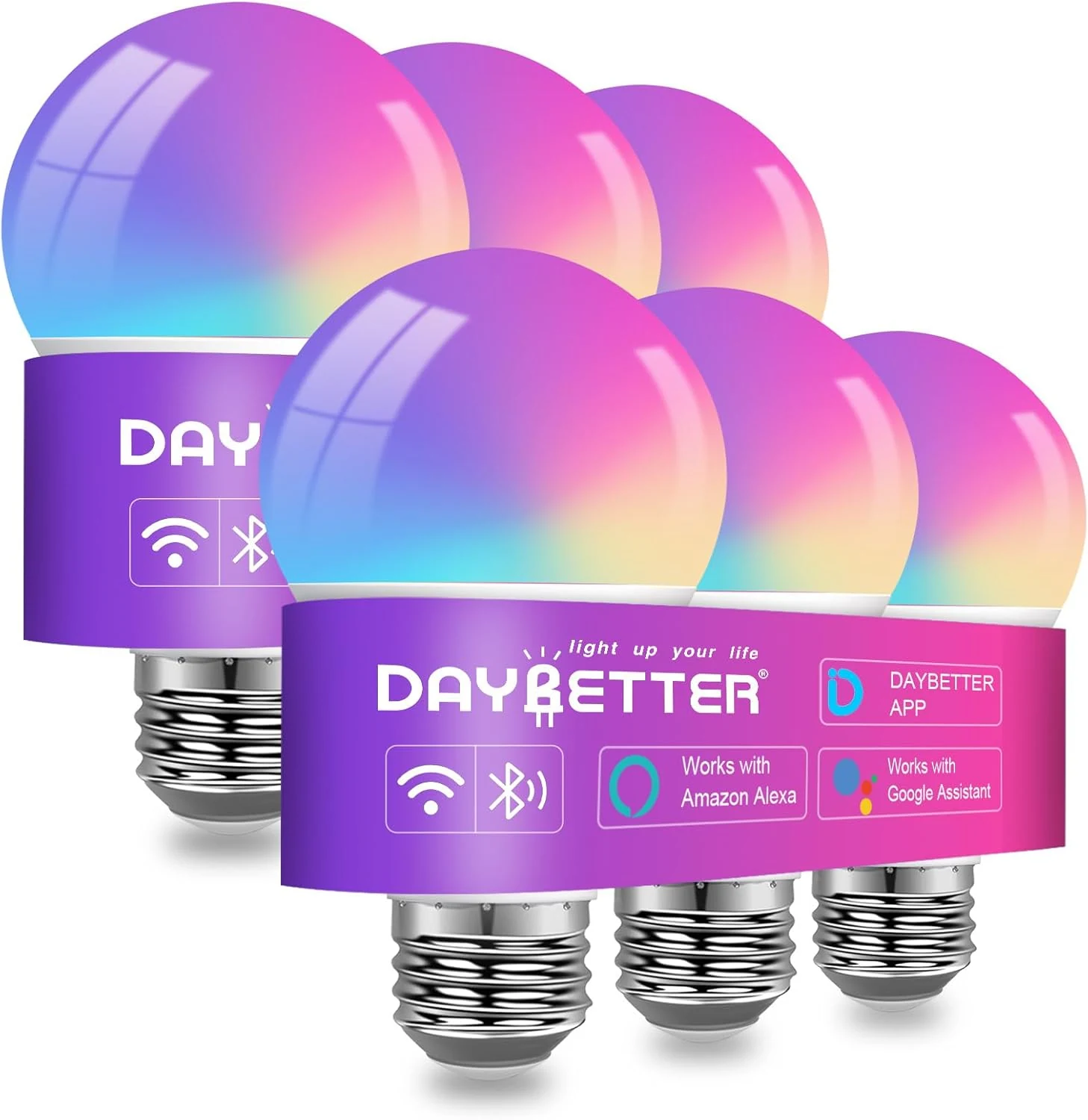 DAYBETTER Smart Light Bulbs, RGBCW Color Changing Smart Bulb Compatible