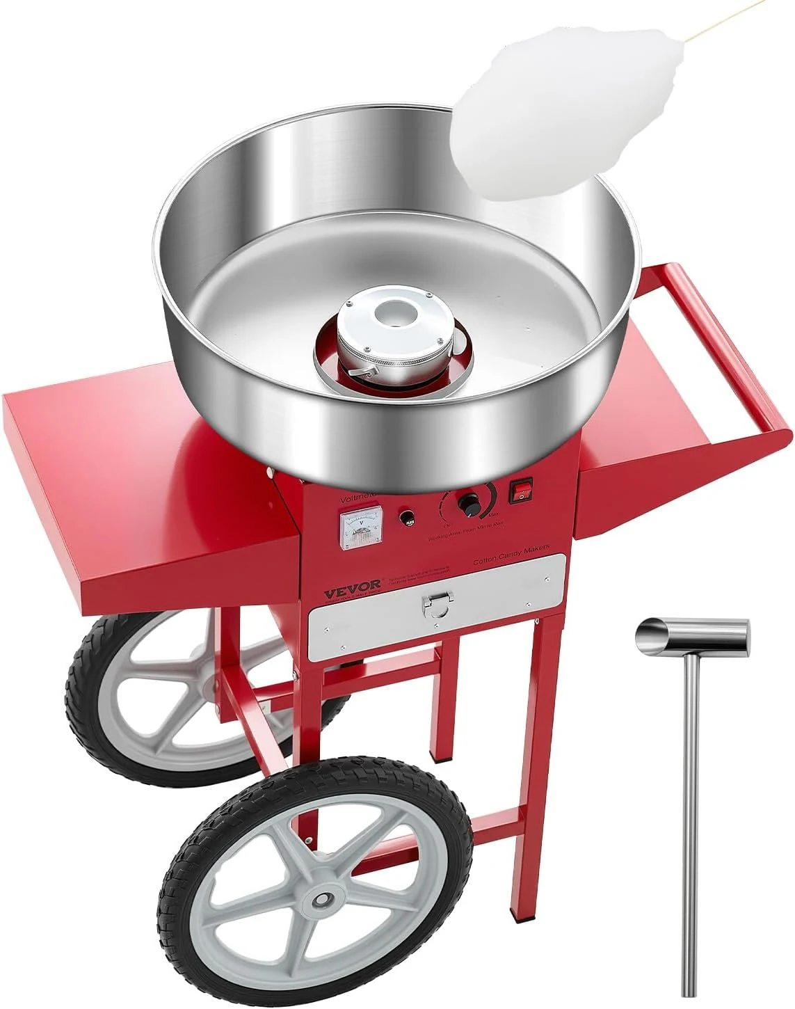 VEVOR Electric Cotton Candy Machine with Cart, 1000W Commercial Candy Floss Maker