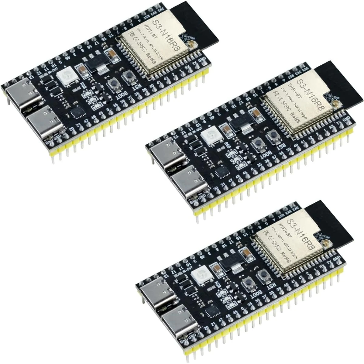 Hosyond 3Pack ESP32-S3 Development Board N16R8 MCU with Dual-Mode Wi-Fi Bluetooth