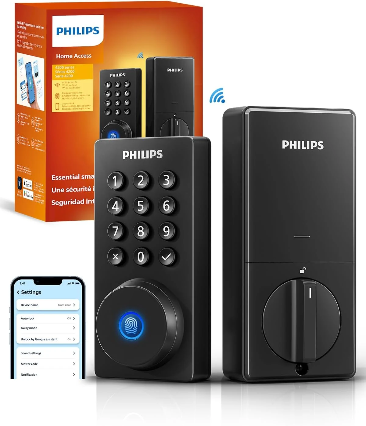 Philips Wi-Fi Door Lock, WiFi Smart Lock Keyless Entry Deadbolt for Front Door