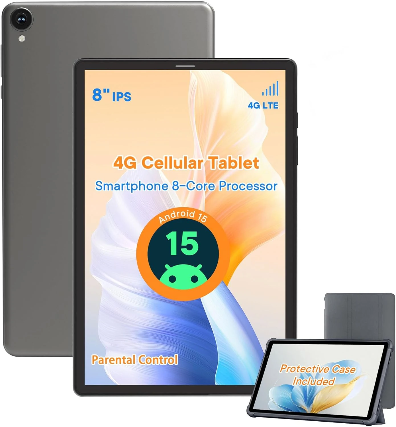 HAOVM Android 15 Tablet 8 Inch, 4G SIM Unlocked Tablet, Octa-Core