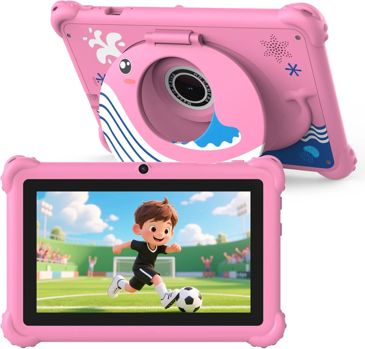 Kids Tablet 7 inch Android Tablet for Kids Toddler, Eye protection IPS Screen, 4GB RAM 32GB ROM, Bluetooth Wifi, Children Tablets With Parental Controls, Dual Camera