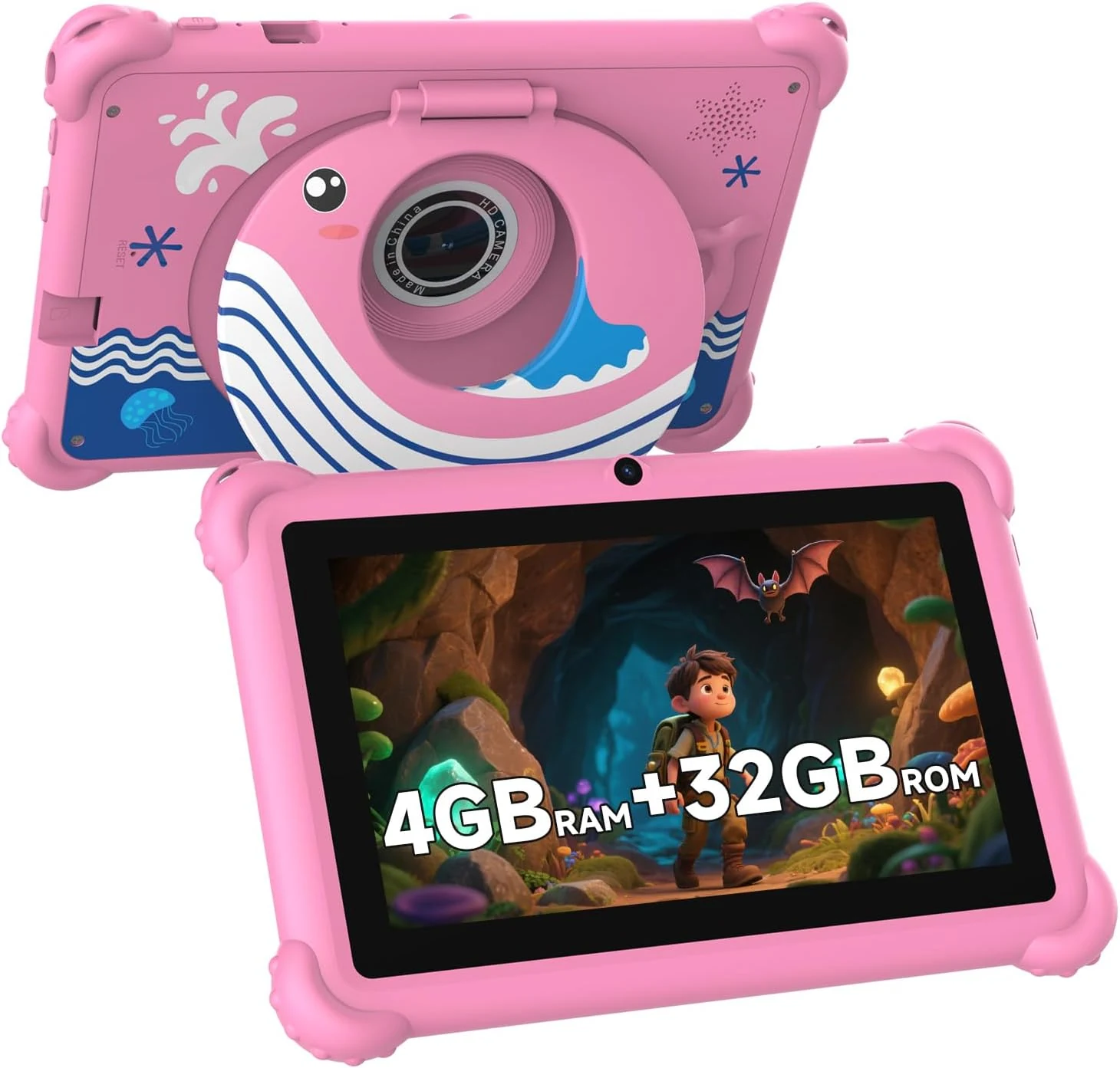 Aheadthink 7-inch Kids Tablet for Toddlers (Android 12, 4GB RAM, 32GB, Wi‑Fi, Bluetooth)
