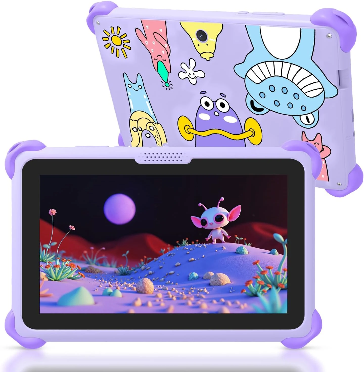 Kids Tablet 7 inch Tablets for Kids 32GB Toddler Tablet with Protective Case (Purple)