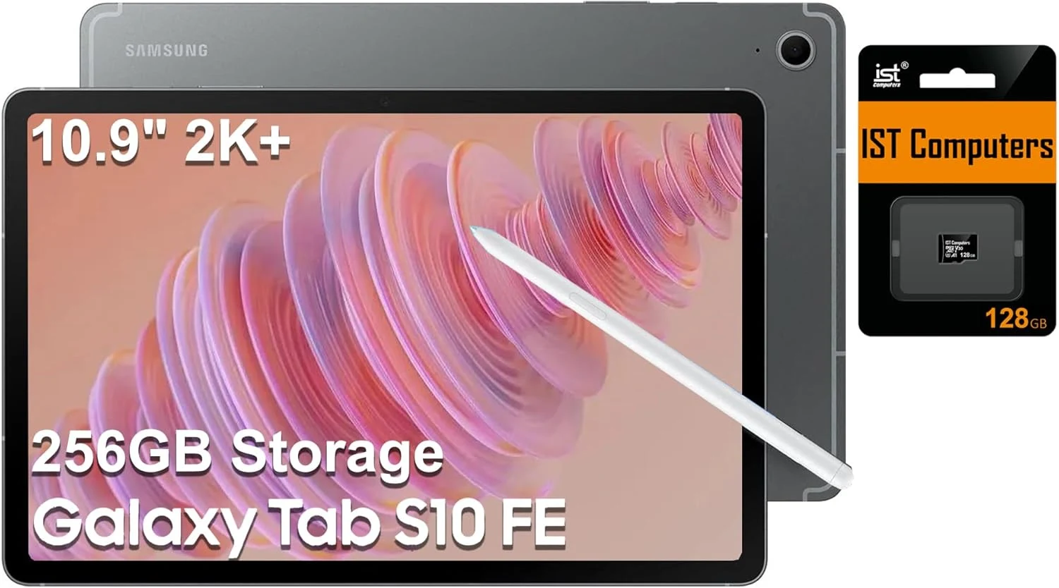 Samsung Galaxy Tab S10 FE Android Tablet (10.9" 2K+ Touchscreen, 8-Core, 8GB RAM, 256GB Storage, S Pen, Gray, SM-X520)