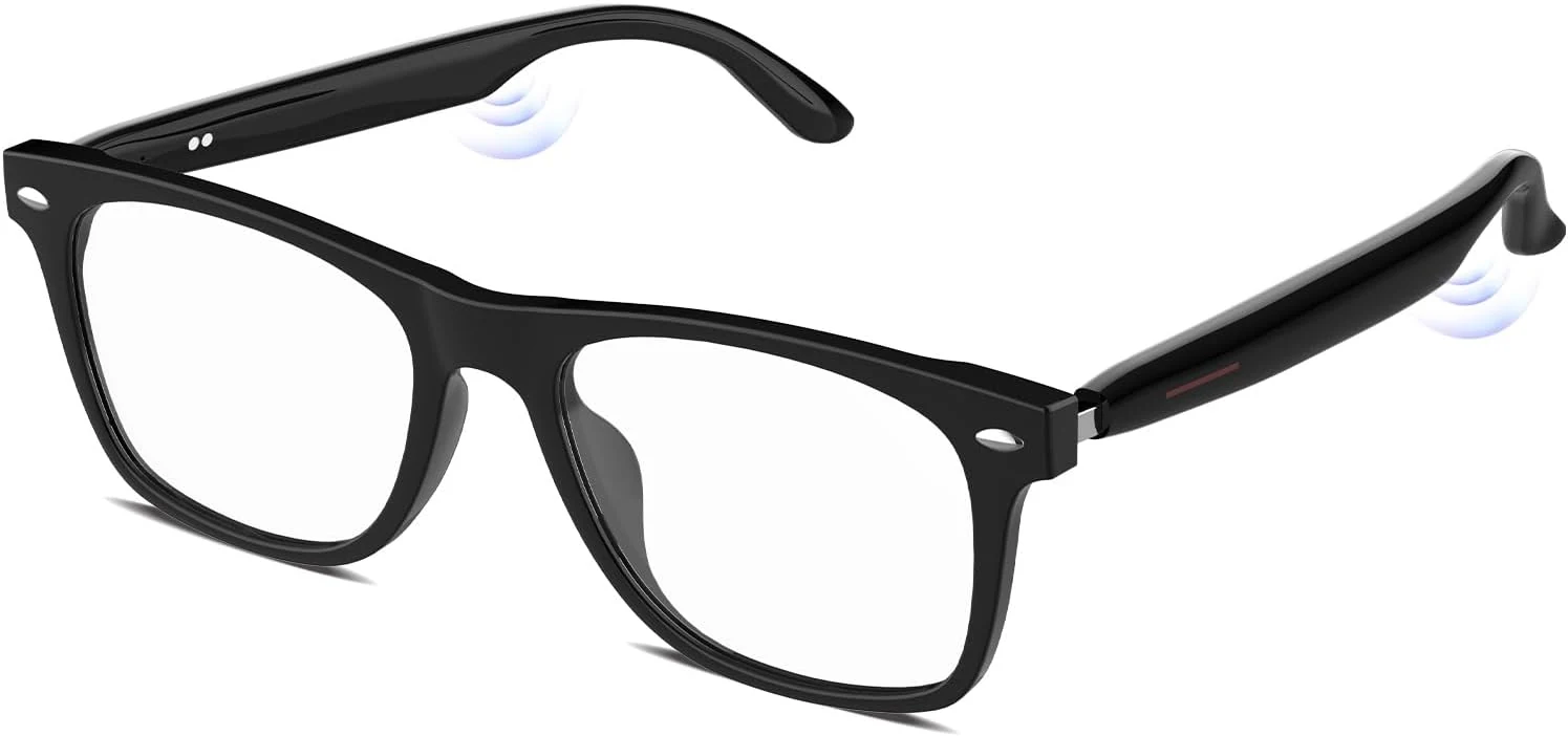 Bluetooth Audio Smart Glasses for Women Men, Blue Light Blocking Bluetooth Glasses with Open Ear Speaker, Voice Control, Hands-Free Calls & Built-in Microphone
