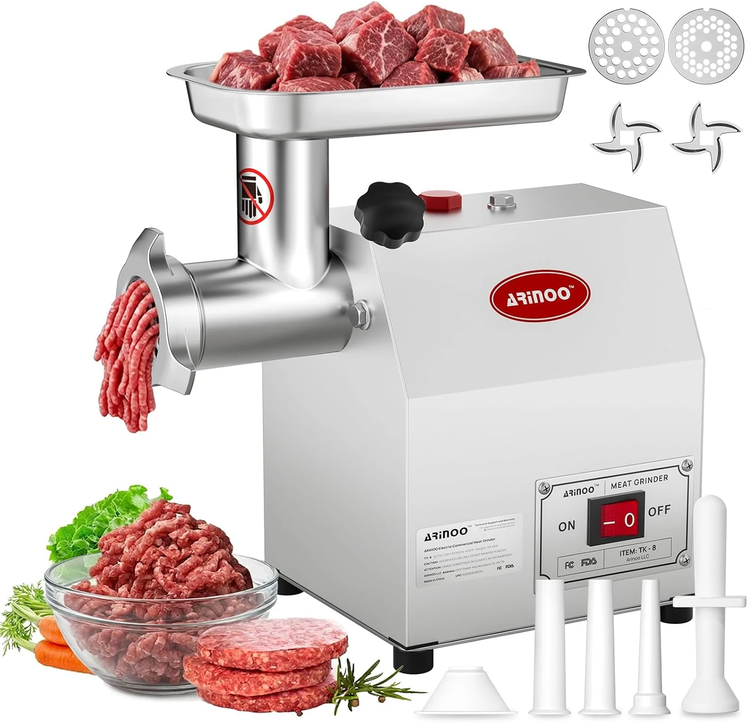 ARINOO #8 0.5HP commercial meat grinder