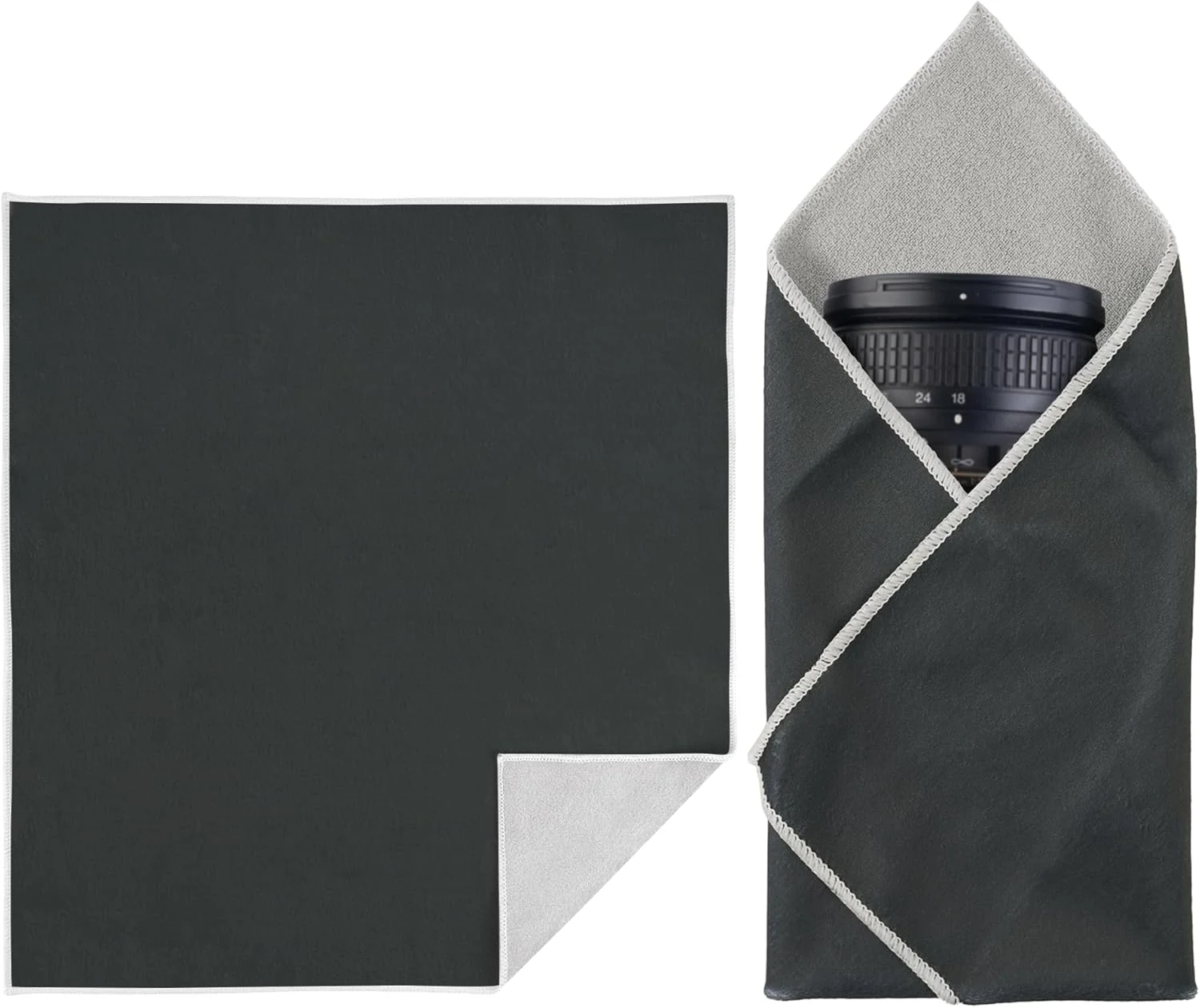 Walking Way Protective Wrap, Self-Adhesive Magic Cloth Camera Wrap, Storage Cloth, Anti-Scratch, Dustproof, Washable Lens Pouch for DSLR, Smartphones, Laptops, Cosmetic (Dark Grey, 21.65 inch)