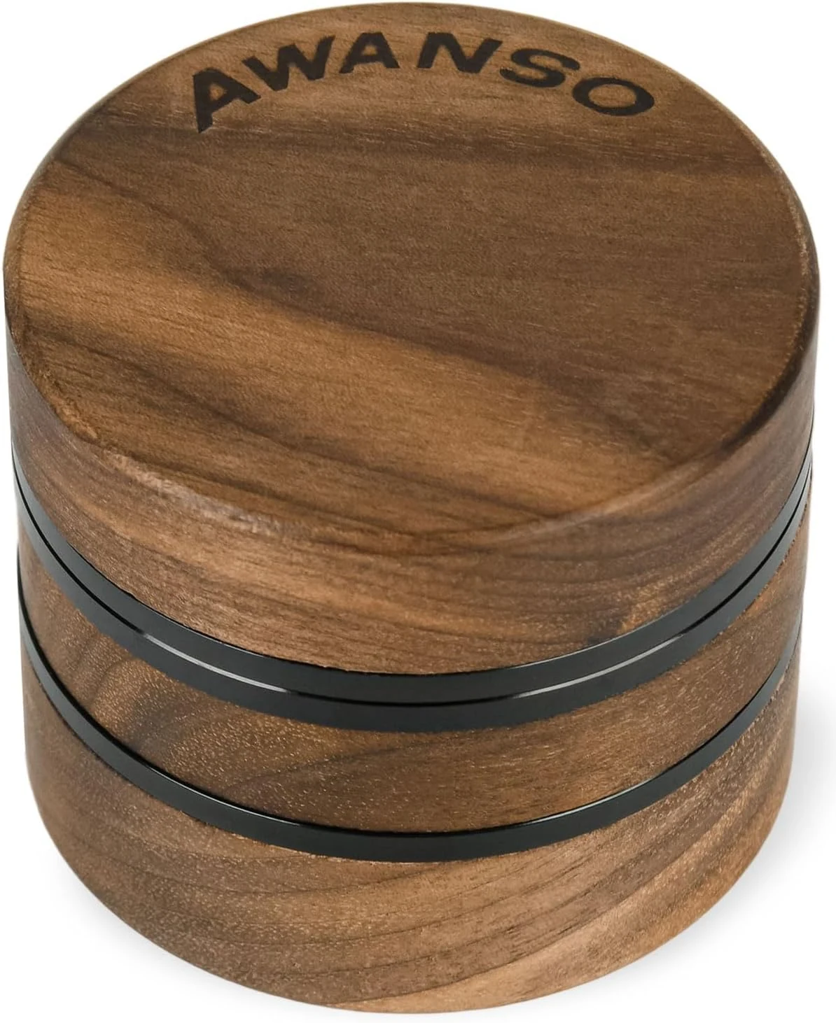 3-Piece Grinder, 2.5" Walnut Wood & Aluminum Grinder for Kitchen Spices with Large Bottom Chamber