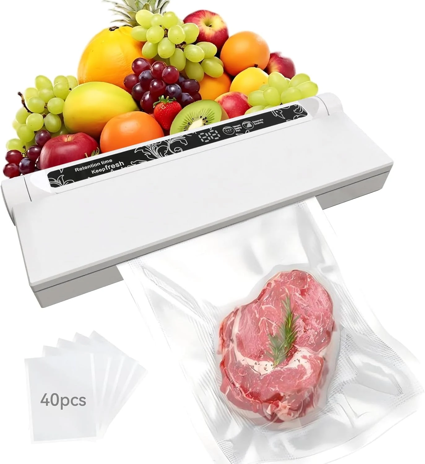 WOODSPROUT Vacuum Sealer Machine (Fully Automatic, Dual-Use for Dry & Wet Foods)